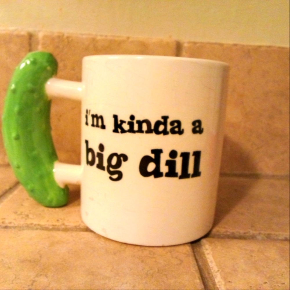 An Oversized Big Dill Coffee Mug